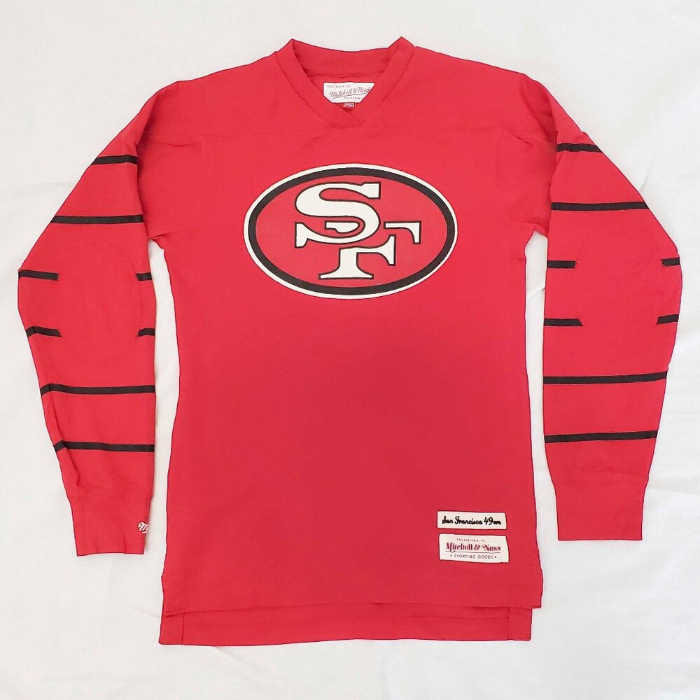 San Francisco 49ers Logo Mitchell & Ness Long Sleeve Shirt Throw Back Men's S